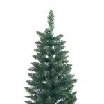 Árvore de Natal Tipo Lápis 210 cm com Base Dobrável e 687 Ramos para Escritório Verde