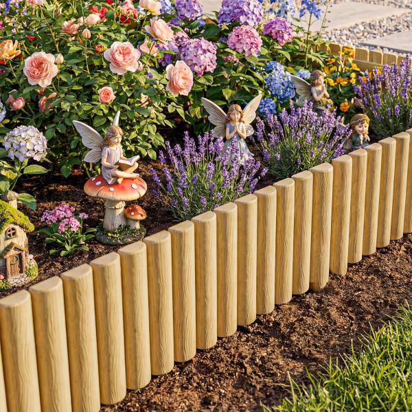 Cerca de Jardim em Madeira Painel Decorativo Resistente e Fácil de Instalar para Pátio Relva Caminho 176x38 cm Madeira