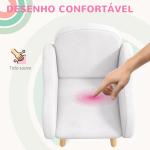 Poltrona para Crianças em Forma de Nuvem com Tato Suave para Crianças de 1,5 - 5 Anos Carga Máxima 40 kg 46x51x55 cm Branco