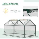 Estufa 119x60x60cm Estufa de Jardim com 2 Janelas Enroláveis para Cultivo de Plantas Verduras Flores Transparente