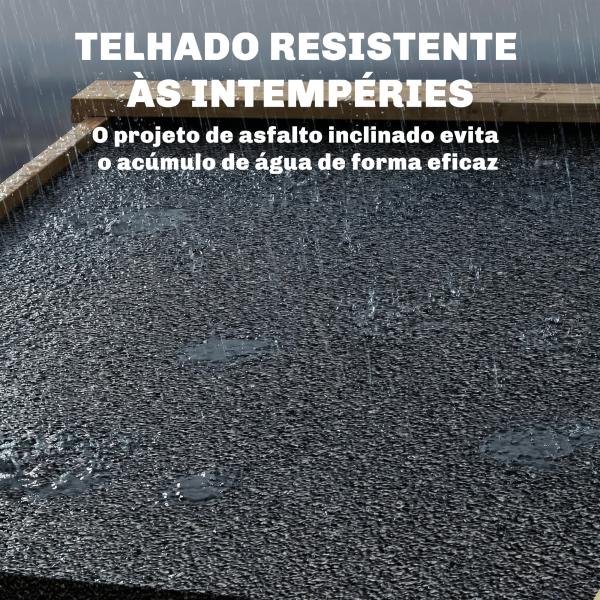 Armário Exterior de Madeira com Telhado Inclinado em Asfalto 2 Portas com Fecho e 2 Prateleiras 101,5x49x176 cm Madeira