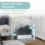 Caixa de Areia Fechada para Gatos com Bandeja Amovível Pá e Filtro Desodorizante 47x45x42 cm Cinza