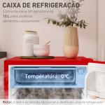 Mini Frigorífico 91L de Capacidade com Prateleira Ajustável Compartimento Congelador Silencioso 41dB 47,5x44,2x84 cm Vermelho