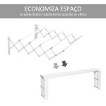 Estendal de Parede Extensível de 63,5cm de Metal com 5 Barras para Interior e Exterior Carga 10kg 63,5x60x20cm Branco