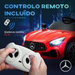 Carro Elétrico para Crianças Carro Mercedes - Benz AMG GTR com Bateria 12V Faróis Buzina e Música 108x67x46 cm Vermelho