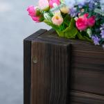 Horta Vertical Floreira de Madeira Retangular com Pés para Flores Plantas Cultivos 100x36,5x36cm Marrom