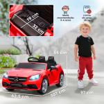 Carro Elétrico Mercedes SLC 300 12V com Controlo Remoto Faróis LED Música TF USB e Abertura da Porta 3 - 5km/h 107x62,5x44 cm Vermelho