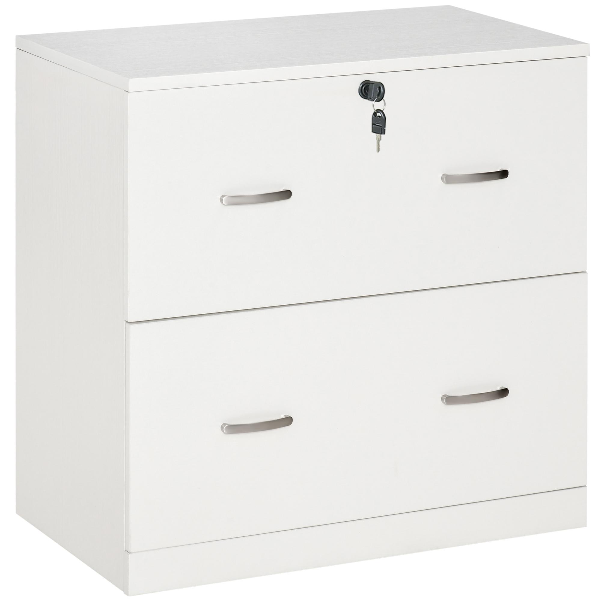 Arquivador de Escritório Armário de Arrumação de Escritório com Fechadura e 2 Chaves 74x42x72cm Branco