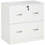 Arquivador de Escritório Armário de Arrumação de Escritório com Fechadura e 2 Chaves 74x42x72cm Branco