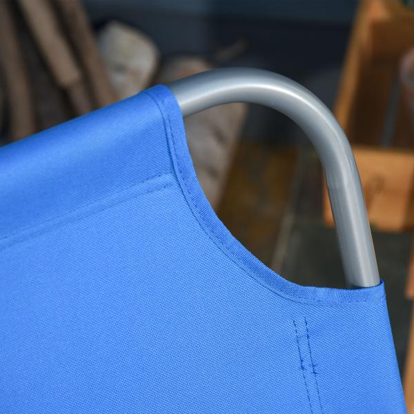 Espreguiçadeira Dobrável Espreguiçadeira de Jardim com Encosto Ajustável em 5 Posições para Terraço 187x55x24 cm Azul