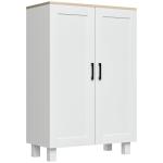 Armário de Sala de Estar Moderno Armário de Armazenamento com 2 Portas Prateleira Ajustável e Base Elevada 60x30x90 cm Branco