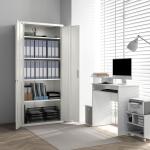Armário para Arquivos de 5 Níveis com Chaves Prateleiras Ajustáveis Armário de Arquivos Metálico 80x40x180 cm Branco