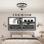 Candeeiro de Teto de Cristal Clássico com 2 Suportes E14 40W Candeeiro de Teto Vintage com 168 Contas de Cristal Ø35x22 cm Preto