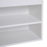 Banco Sapateira com Armazenamento Gaveta Prateleira e Assento Acolchoado para Entrada Estilo Moderno 80x30x47cm Branco