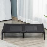 Cama Elevada para Cães Cama de Animais de Estimação com Malha Transpirável e Tecido Oxford para Exterior 92x76x18 cm Preto