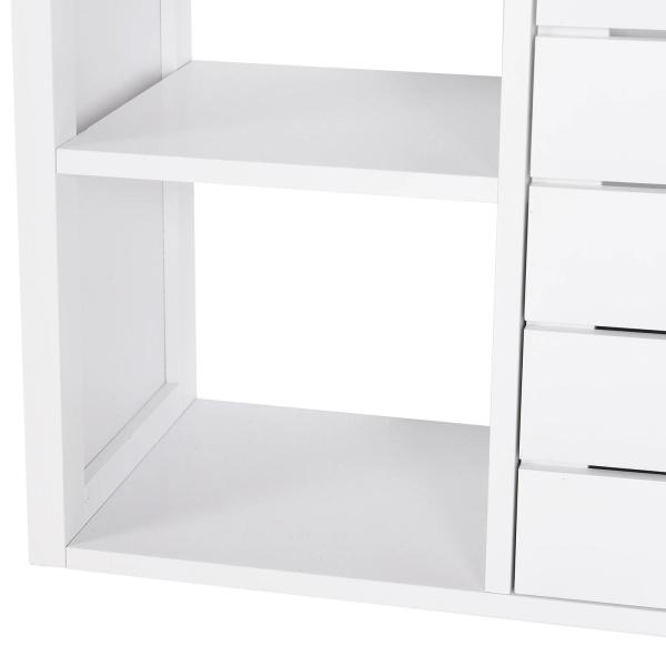Móvel para Lavatório Pousar Suspenso com 2 Prateleiras Abertas e Armário com Prateleira Ajustável 60x30x54 cm Branco