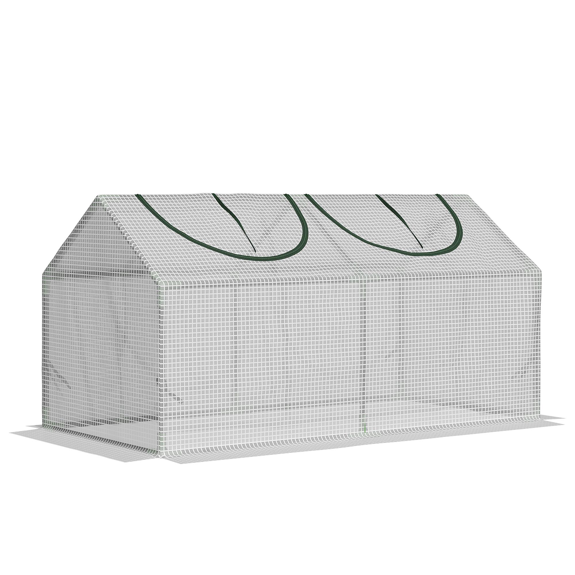 Estufa 119x60x60cm Estufa de Jardim com 2 Janelas Enroláveis para Cultivo de Plantas Verduras Flores Branco Translúcido
