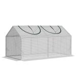 Estufa 119x60x60cm Estufa de Jardim com 2 Janelas Enroláveis para Cultivo de Plantas Verduras Flores Branco Translúcido