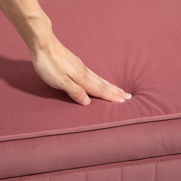 Banco Pé de Cama Estofado em Veludo Banco de Arrumação e Pés Dourado Banco para Entrada Dormitório 108x44x43,5 cm Rosa