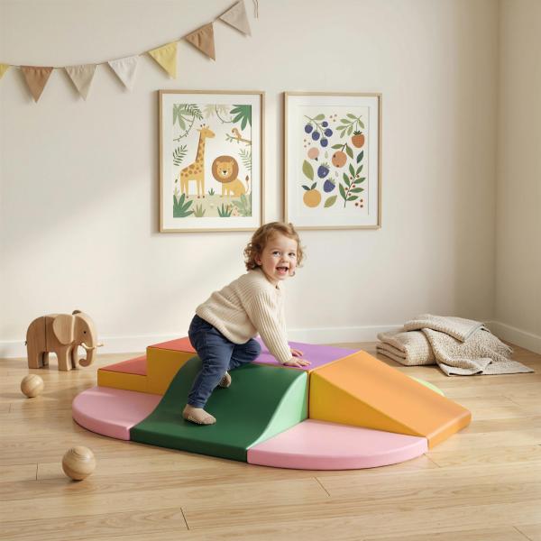 Conjunto de 6 Blocos de Espuma para Crianças de 18 - 36 Meses Brinquedo Educativo de Construção 150x100x24cm Multicor