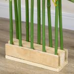 Planta Artificial em Vaso de Madeira de Pinho 180cm Bambu Artificial com 1640 Folhas Realistas 35x10x180 cm Verde