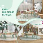 Conjunto de Mesa e Cadeiras para Crianças de 3 Peças Mesa Infantil com 2 Cadeiras Conjunto de Móveis para Atividades Verde