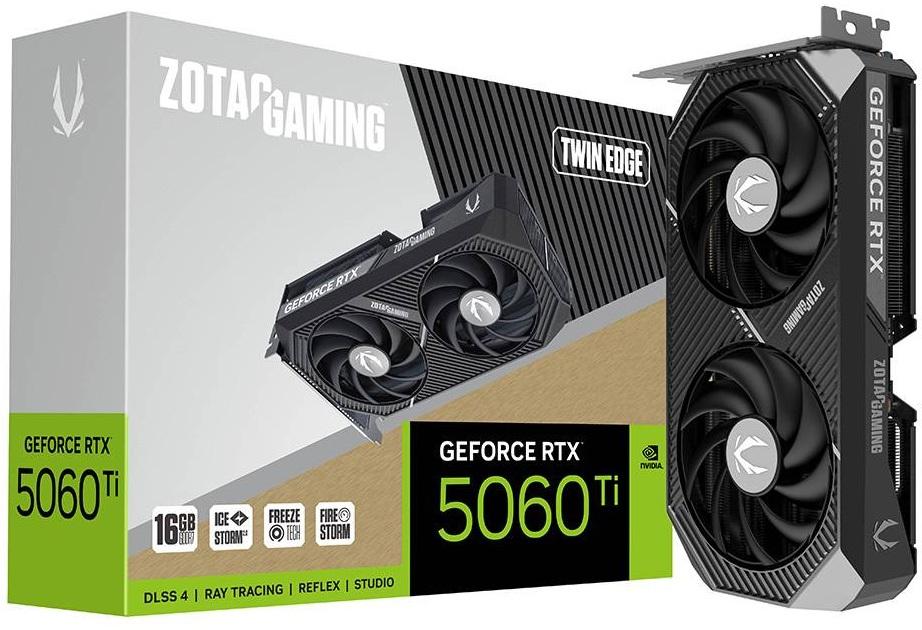 Placa Gráfica Gaming NVIDIA GeForce RTX 5060 Ti Blackwell Twin Edge 16GB GDDR7 DLSS4 - ZOTAC