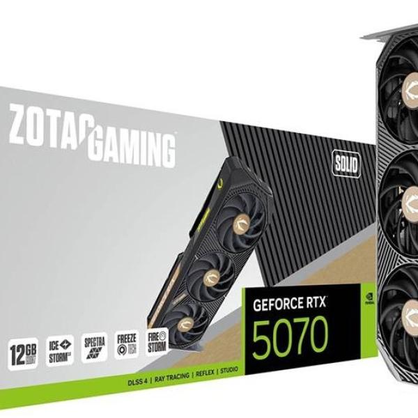 Placa Gráfica Gaming GeForce RTX 5070 Blackwell Solid 12GB GDDR7 DLSS4 - ZOTAC
