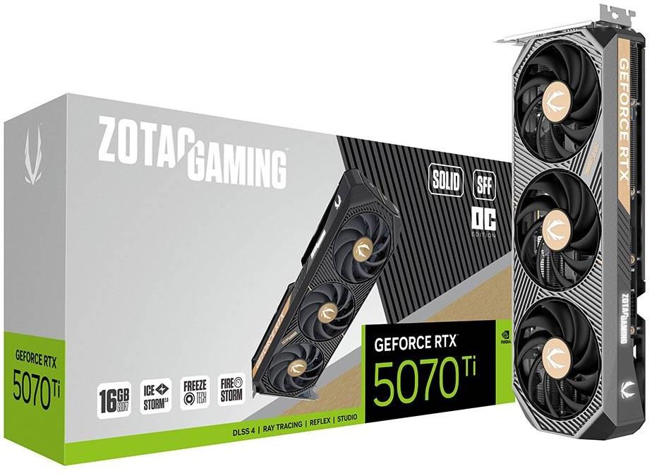 Placa Gráfica Gaming NVIDIA GeForce RTX 5070 Ti Blackwell Solid SFF OC 16G GDDR7 DLSS4 - ZOTAC