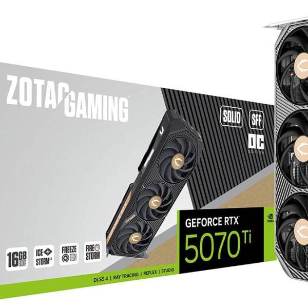Placa Gráfica Gaming NVIDIA GeForce RTX 5070 Ti Blackwell Solid SFF OC 16G GDDR7 DLSS4 - ZOTAC