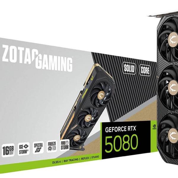 Placa Gráfica Zotac Gaming GeForce RTX 5080 Solid Core NVIDIA 16GB GDDR7