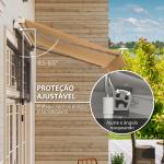 Toldo Manual Retrátil 350x250 cm Toldo Exterior para Terraço com Ângulo Ajustável Braço Articulado Montagem à Parede Estrutura de Alumínio Anti - UV e Impermeável para Jardim Laranja