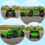 Quadriciclo Elétrico para Crianças com Reboque Bateria 6V de 18 - 36 Meses com Velocidade 2,5 km/h 106x41,5x48,5 cm Verde