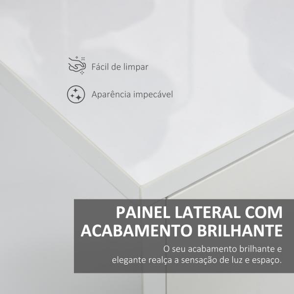 Aparador de Sala de Estar com 3 Portas 2 Gavetas e Prateleira Interior Ajustável Móvel Auxiliar de Armazenamento para Cozinha Dormitório Anti - Rolamento 117x36x74cm Branco