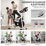 Bicicleta Ergométrica com Tela LCD Sela Ajustável Volante 8 kg para Escritório Branco