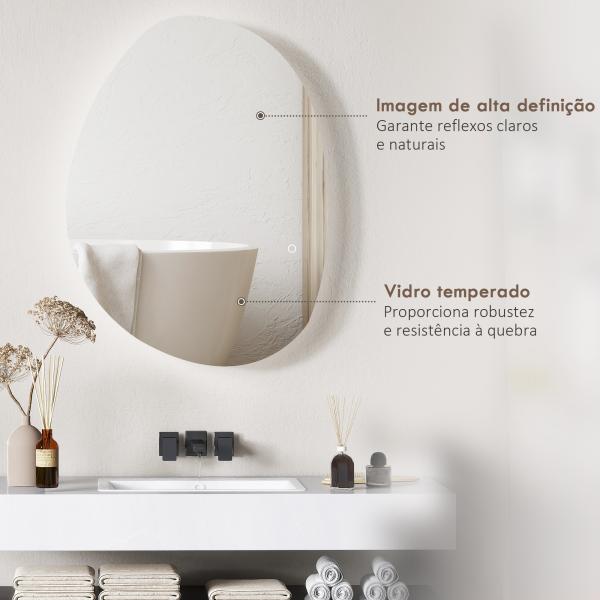 Espelho de Casa de Banho LED 3 Cores de Luz Brilho Regulável Função Anti Embaciamento Função Memória IP44 80x60 cm Prata