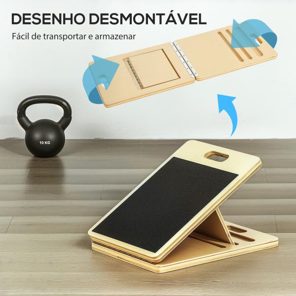 Barra de Pilates com 6 Faixas Elásticas Tábua Inclinada Ajustável para Treino de Corpo Inteiro em Casa 90x33x3 cm Cinza
