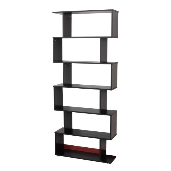 Estante com 6 Prateleiras para Livros em Formato S 80x24x191 cm preto
