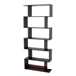 Estante com 6 Prateleiras para Livros em Formato S 80x24x191 cm preto