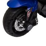 Motocicleta Elétrica Infantil com 3 Rodas para Crianças acima de 3 anos Triciclo com Pedal de Bateria 6V com Luzes Música Pneus Largos 86x42x52cm Azul