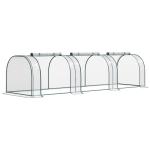 Estufa para Jardim Estufa Pequena para Cultivo de Plantas com 3 Janelas 350x100x80 cm Transparente e Verde