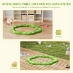 Trave de Equilíbrio para Crianças com 6 Pedras com Pontos Táteis para Treino de Equilíbrio em Interiores e Exteriores Verde