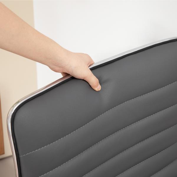 Cadeira de Escritório sem Apoio para os Braços Cadeira de Escritório Giratória com Altura Ajustável 48x52x78 - 90 cm Cinza