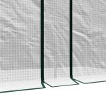 Estufa Pequena Estufa de Exterior com Porta Dupla com Fecho de Correr e Cobertura de PE para Cultivar Plantas Flores 200x100x178 cm Branco