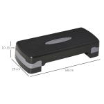 Step para Exercício Aeróbico Plataforma Step com Altura Ajustável em 2 Níveis com Carga Máxima 120kg para Exercício em Academia Casa 68x29x10 - 15cm Preto