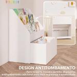 Estante de Brinquedos com 3 Compartimentos Gaveta com Rodas para Quarto Sala de Jogos 62,5x30x70 cm Branco