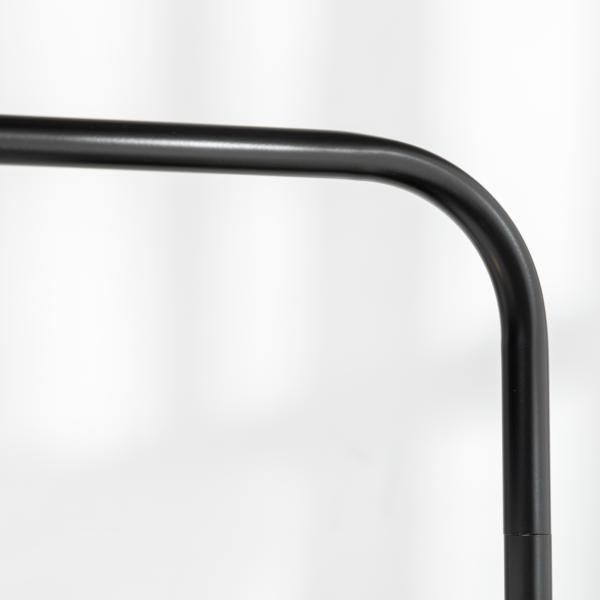 Candeeiro de Pé Moderno Lâmpada E27 Máx. 40W com Ecrã de Linho e Interruptor de Pé 64x38x163,5cm Branco e Preto