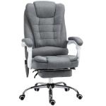Cadeira de Massagem com 6 Pontos de Massagem Reclinável com Altura Ajustável e Função de Aquecimento 65x70x111 - 119 cm Cinza