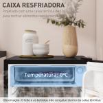 Frigorífico Pequeno com Congelador 91L Silencioso Porta Reversível Temperatura Regulável e Prateleiras Ajustáveis Preto