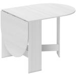 Mesa de Cozinha Dobrável Mesa de Jantar Dobrável Ovalada com Laterais Abatíveis Estilo Moderno 163x80x75 cm Branco